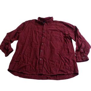 Abercrombie Fitch Oversized Red Stretch Button Down Shirt Men Size L Long Sleeve